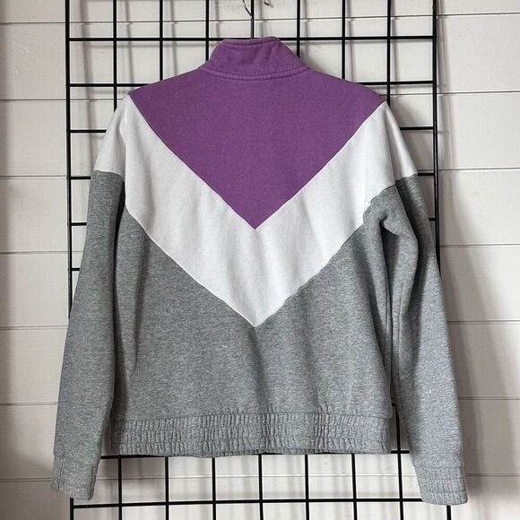 VTG Fila 1/4 Zip Sweatshirt Womens M Purple Colorblock 80s Grandma Core - Picture 4 of 10